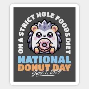 National Donut Day Pun Cute Kawaii Hedgehog Magnet